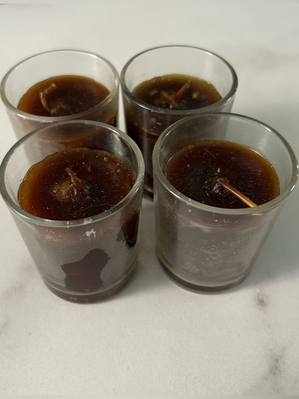 Set of 4 Brown Hazelnut Candles